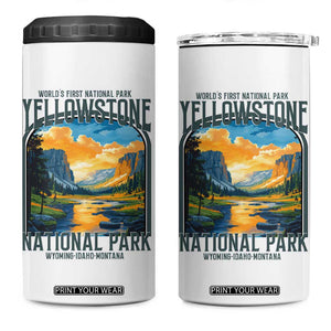Yellowstone National Park 4 in 1 Can Cooler Tumbler Worlds First NP Retro Vintage Graphic TS02 One Size: 16 oz White Print Your Wear