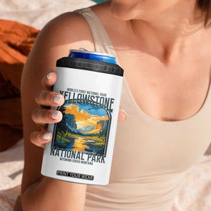 Yellowstone National Park 4 in 1 Can Cooler Tumbler Worlds First NP Retro Vintage Graphic TS02 Print Your Wear