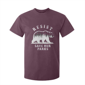 Resist Save Our Parks T Shirt For Kid Bear US National Parks Wildlife Nature TS02 Maroon Print Your Wear