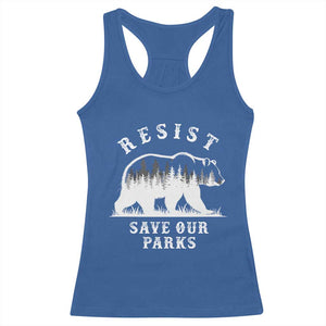 Resist Save Our Parks Racerback Tank Top Bear US National Parks Wildlife Nature TS02 Royal Blue Print Your Wear