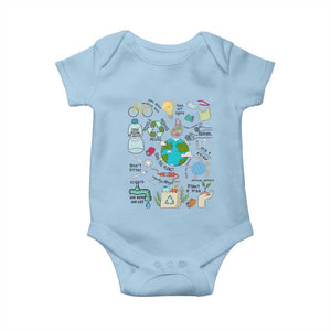 Save The Planet Baby Onesie Earth Day Protect Nature Environmental Recycling TS02 Light Blue Print Your Wear