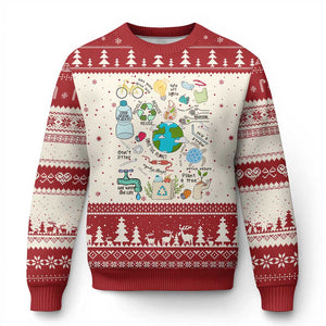 Save The Planet Ugly Christmas Sweater Earth Day Protect Nature Environmental Recycling TS02 Beige Red Print Your Wear