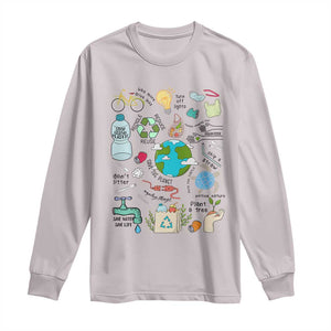 Save The Planet Long Sleeve Shirt Earth Day Protect Nature Environmental Recycling TS02 Ice Gray Print Your Wear