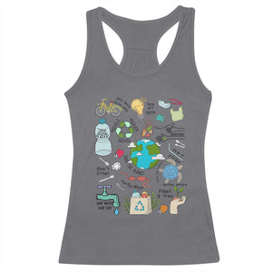 Save The Planet Racerback Tank Top Earth Day Protect Nature Environmental Recycling TS02 Charcoal Print Your Wear