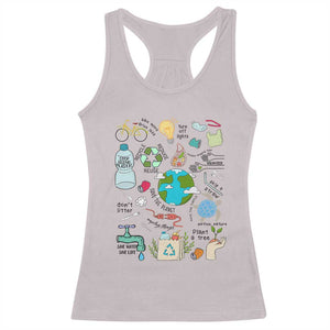 Save The Planet Racerback Tank Top Earth Day Protect Nature Environmental Recycling TS02 Ice Gray Print Your Wear