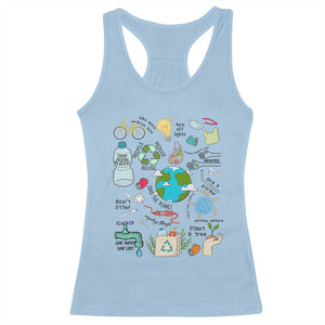 Save The Planet Racerback Tank Top Earth Day Protect Nature Environmental Recycling TS02 Light Blue Print Your Wear