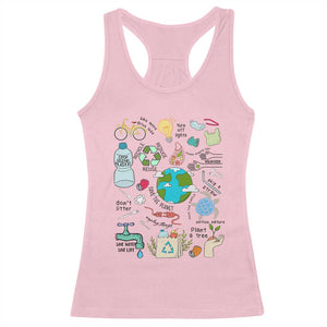 Save The Planet Racerback Tank Top Earth Day Protect Nature Environmental Recycling TS02 Light Pink Print Your Wear