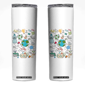 Save The Planet Skinny Tumbler Earth Day Protect Nature Environmental Recycling TS02 White Print Your Wear