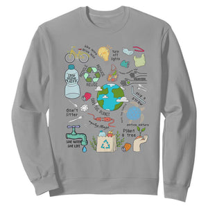 Save The Planet Sweatshirt Earth Day Protect Nature Environmental Recycling TS02 Sport Gray Print Your Wear