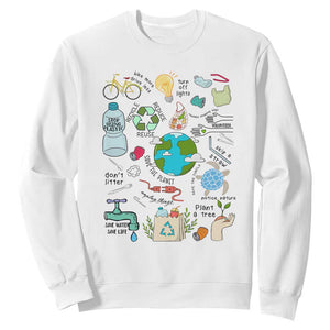 Save The Planet Sweatshirt Earth Day Protect Nature Environmental Recycling TS02 White Print Your Wear
