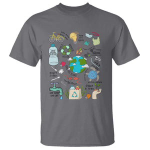 Save The Planet T Shirt Earth Day Protect Nature Environmental Recycling TS02 Charcoal Print Your Wear