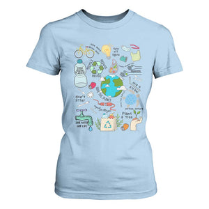 Save The Planet T Shirt For Women Earth Day Protect Nature Environmental Recycling TS02 Light Blue Print Your Wear