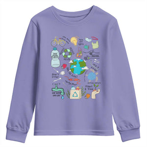 Save The Planet Youth Sweatshirt Earth Day Protect Nature Environmental Recycling TS02 Violet Print Your Wear