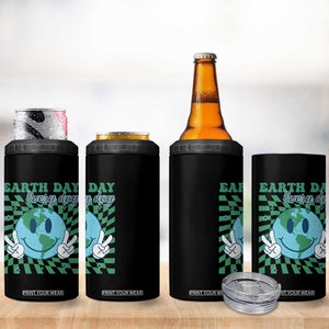 Earth Day Everyday 4 in 1 Can Cooler Tumbler Smile Face Hippie Planet Anniversary TS02 Print Your Wear