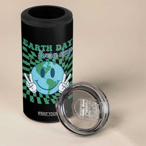 Earth Day Everyday 4 in 1 Can Cooler Tumbler Smile Face Hippie Planet Anniversary TS02 Print Your Wear