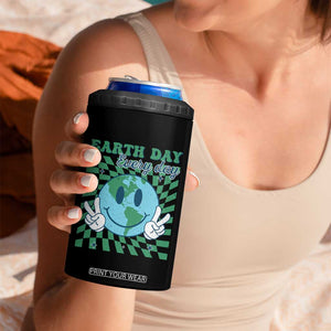 Earth Day Everyday 4 in 1 Can Cooler Tumbler Smile Face Hippie Planet Anniversary TS02 Print Your Wear