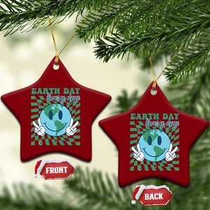 Earth Day Everyday Ceramic Ornament Smile Face Hippie Planet Anniversary TS02 Print Your Wear