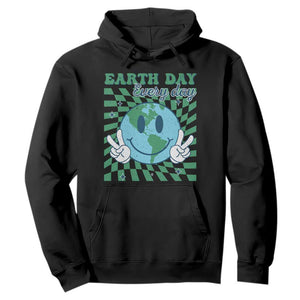 Earth Day Everyday Hoodie Smile Face Hippie Planet Anniversary TS02 Black Print Your Wear