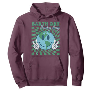Earth Day Everyday Hoodie Smile Face Hippie Planet Anniversary TS02 Maroon Print Your Wear