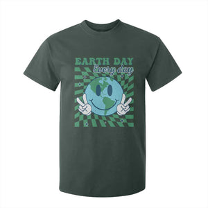 Earth Day Everyday T Shirt For Kid Smile Face Hippie Planet Anniversary TS02 Dark Forest Green Print Your Wear