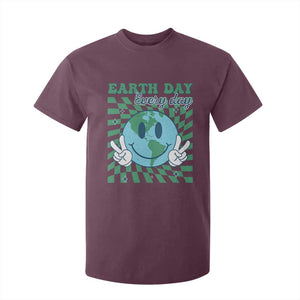 Earth Day Everyday T Shirt For Kid Smile Face Hippie Planet Anniversary TS02 Maroon Print Your Wear
