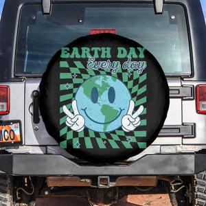 Earth Day Everyday Spare Tire Cover Smile Face Hippie Planet Anniversary TS02 No hole Black Print Your Wear