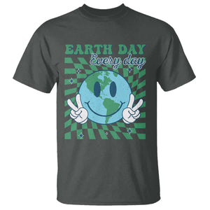 Earth Day Everyday T Shirt Smile Face Hippie Planet Anniversary TS02 Dark Heather Print Your Wear
