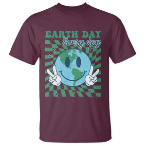 Earth Day Everyday T Shirt Smile Face Hippie Planet Anniversary TS02 Maroon Print Your Wear