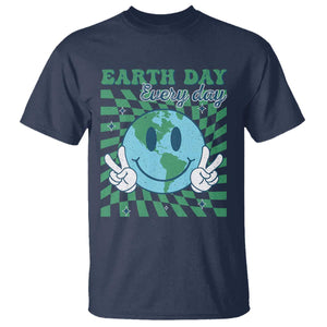 Earth Day Everyday T Shirt Smile Face Hippie Planet Anniversary TS02 Navy Print Your Wear