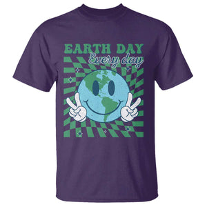 Earth Day Everyday T Shirt Smile Face Hippie Planet Anniversary TS02 Purple Print Your Wear