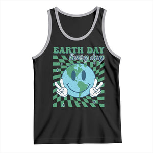 Earth Day Everyday Tank Top Smile Face Hippie Planet Anniversary TS02 Black Athletic Heather Print Your Wear
