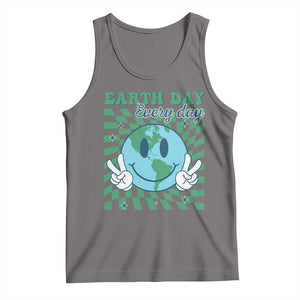 Earth Day Everyday Tank Top Smile Face Hippie Planet Anniversary TS02 Deep Heather Print Your Wear