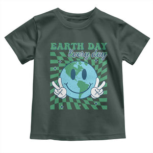 Earth Day Everyday Toddler T Shirt Smile Face Hippie Planet Anniversary TS02 Dark Forest Green Print Your Wear