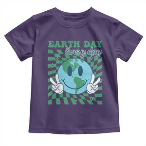 Earth Day Everyday Toddler T Shirt Smile Face Hippie Planet Anniversary TS02 Purple Print Your Wear