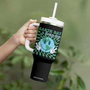Earth Day Everyday Tumbler With Handle Smile Face Hippie Planet Anniversary TS02 Print Your Wear