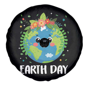 Happy Earth Day Spare Tire Cover Cute Earth With Floral TS02 Print Your Wear