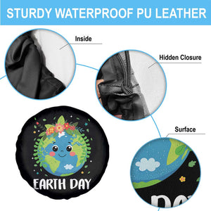 Happy Earth Day Spare Tire Cover Cute Earth With Floral TS02 Print Your Wear