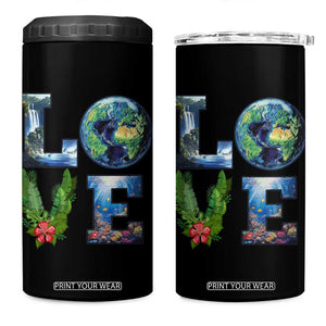 Earth Day LOVE 4 in 1 Can Cooler Tumbler Planet Anniversary Everyday TS02 One Size: 16 oz Black Print Your Wear