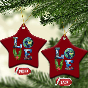 Earth Day LOVE Ceramic Ornament Planet Anniversary Everyday TS02 Print Your Wear