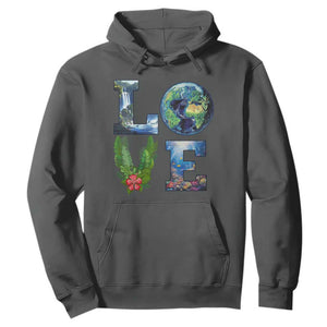 Earth Day LOVE Hoodie Planet Anniversary Everyday TS02 Dark Heather Print Your Wear