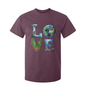 Earth Day LOVE T Shirt For Kid Planet Anniversary Everyday TS02 Maroon Print Your Wear