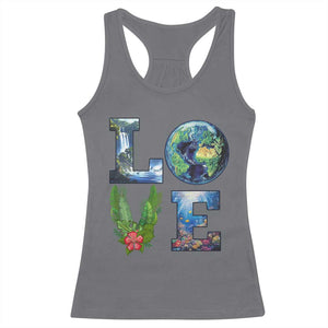 Earth Day LOVE Racerback Tank Top Planet Anniversary Everyday TS02 Charcoal Print Your Wear