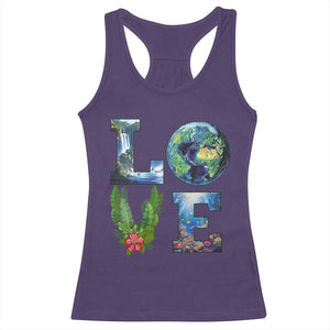 Earth Day LOVE Racerback Tank Top Planet Anniversary Everyday TS02 Purple Print Your Wear