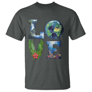 Earth Day LOVE T Shirt Planet Anniversary Everyday TS02 Dark Heather Print Your Wear