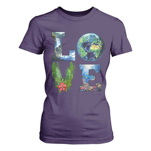 Earth Day LOVE T Shirt For Women Planet Anniversary Everyday TS02 Purple Print Your Wear