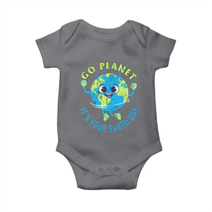 Go Planet It's Your Earth Day Baby Onesie TS02 Charcoal Print Your Wear
