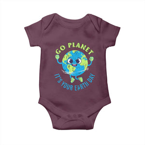 Go Planet It's Your Earth Day Baby Onesie TS02 Maroon Print Your Wear