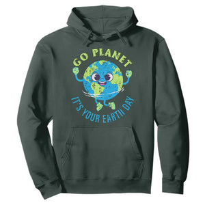 Go Planet It's Your Earth Day Hoodie TS02 Dark Forest Green Print Your Wear