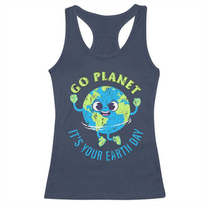 Go Planet It's Your Earth Day Racerback Tank Top TS02 Navy Print Your Wear