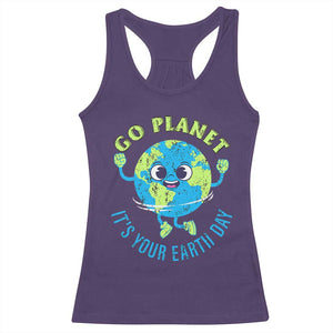 Go Planet It's Your Earth Day Racerback Tank Top TS02 Purple Print Your Wear